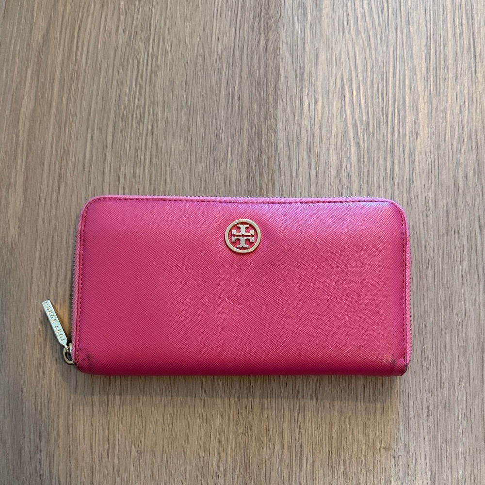 Tory Burch Pink Zip-Around Wallet